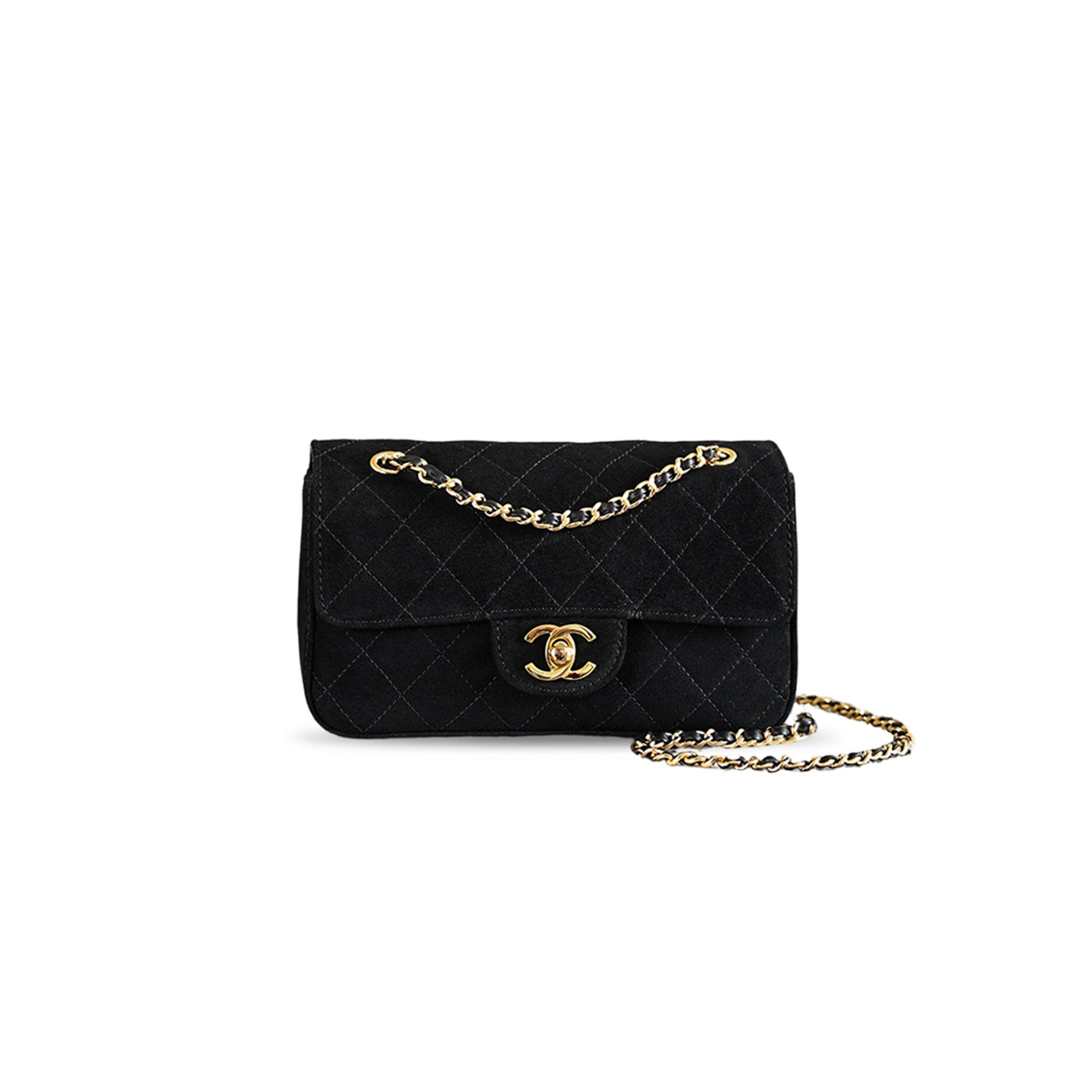 CHANEL SUEDE MINI CLASSIC FLAP BAG AS6627 (20*12*7cm)